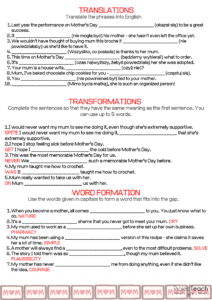 Mother’s Day Exam Tasks B2/B2+