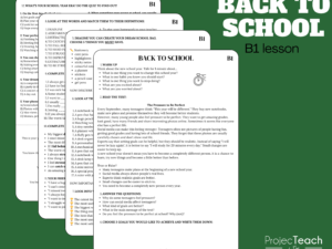 Back to School Lesson B1